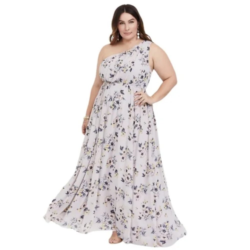 Torrid Floral One-Shoulder Maxi Dress
